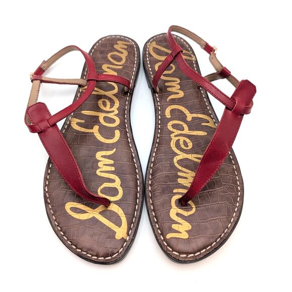 Sam Edelman Gigi Signet Sandal Ankle Strap Women's Red Brown Size US10M EU41 - Picture 11 of 12